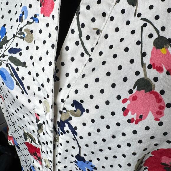 Allison Daley Women's sz 12 3/4 sleeve button Polka Dot Floral Blouse Top Casual - Picture 3 of 7